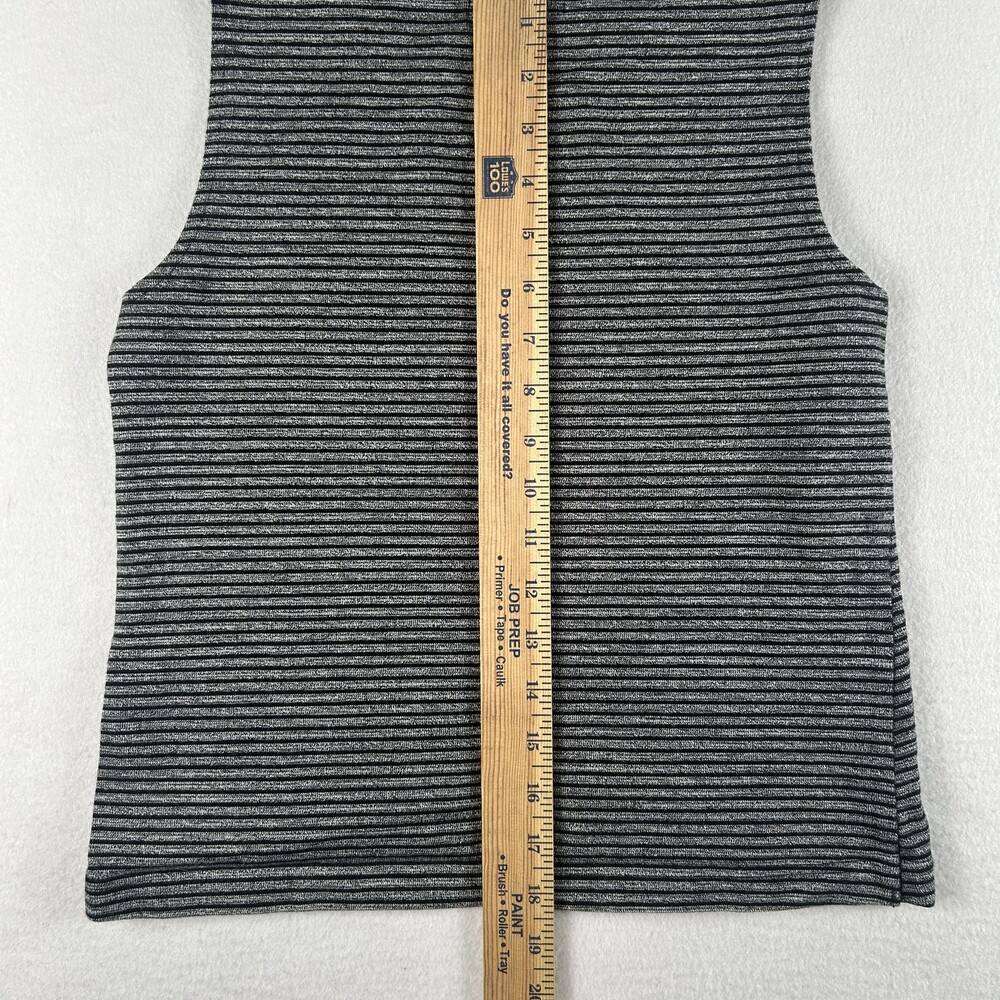 Madewell Tank Top Womens XS Gray Striped Crew Neck Asym Hem Knit Sleeveless - Picture 9 of 11